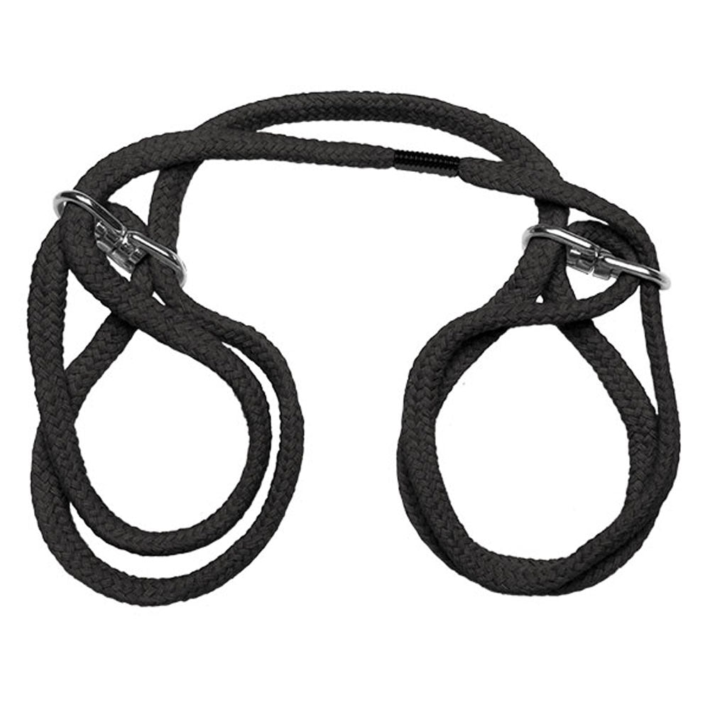 Japanese Style Bondage - Cotton Wrist or Ankle Cotton Cuffs - Black