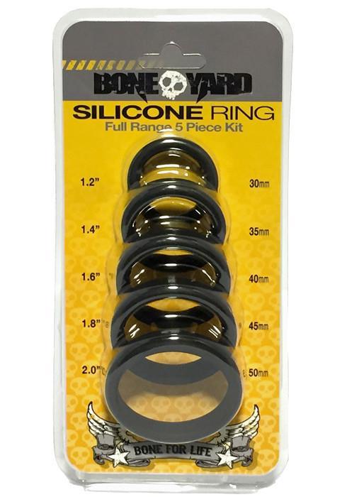 Boneyard Silicone Ring 5 Pcs Kit Black