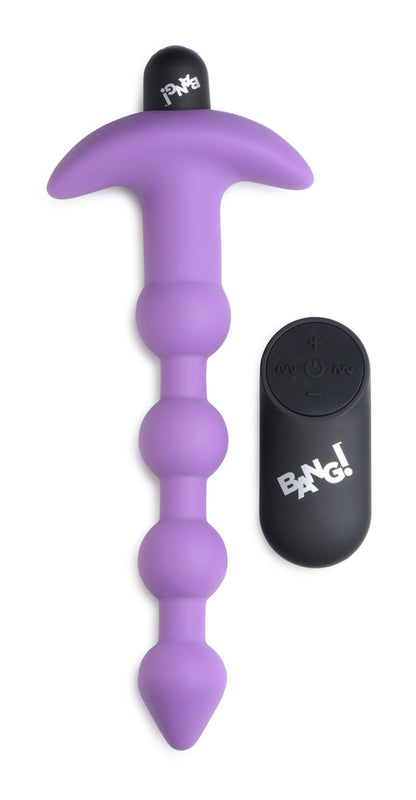 Bang - Vibrating Silicone Anal Beads and Remote Control - Purple